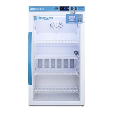 Summit Appliance Div. Accucold Counter Height Vaccine Refrigerator, 3 CuFt, 19"W x 19"D x 34"H, Glass Door ARG3PVDL2B